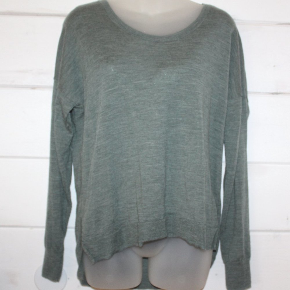 MADEWELL Heather Sage Teddie Sweater Med MERINO WOOL